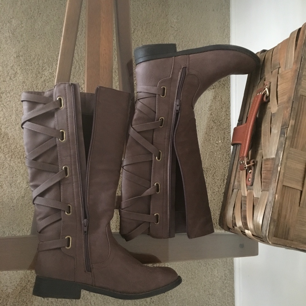 Tall Faux brown Leather boots